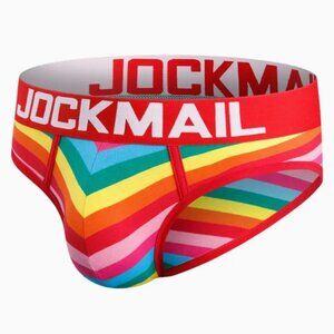 Jockmail Rainbow Striped Casual Breathable Briefs Large